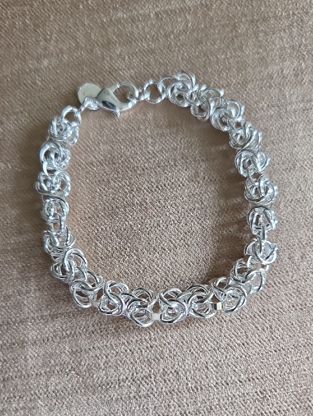 Sterling Silver Byzantine Chain Bracelet - Silver